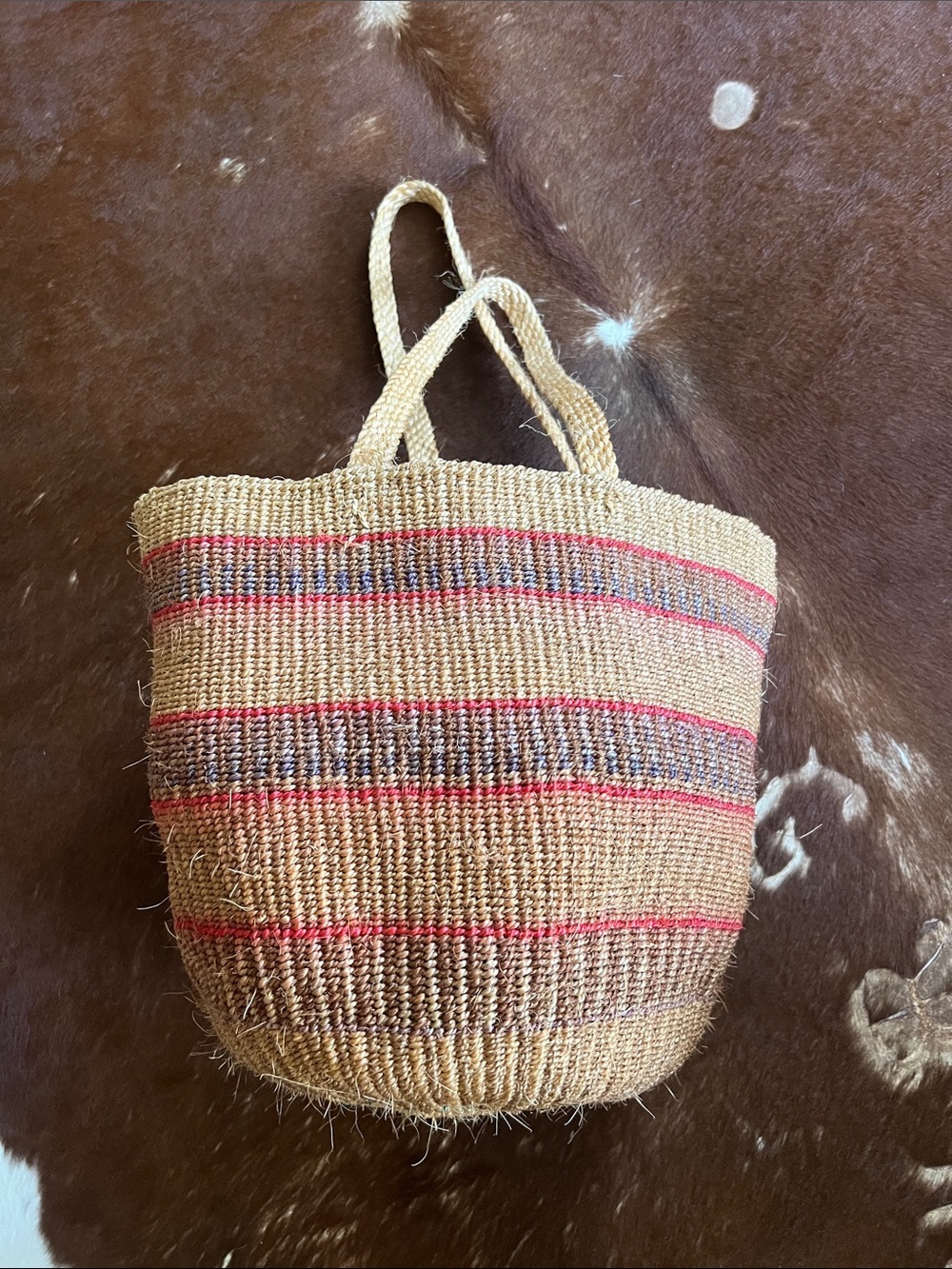 Handwoven SISAL BASKET BAG TOTE - LARGE